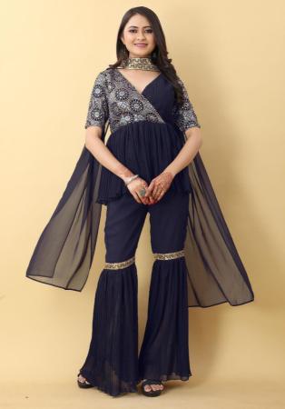 Picture of Georgette Dark Slate Grey Readymade Salwar Kameez