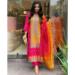 Picture of Cotton & Silk Crimson Readymade Salwar Kameez