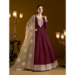 Picture of Grand Chiffon Maroon Anarkali Salwar Kameez