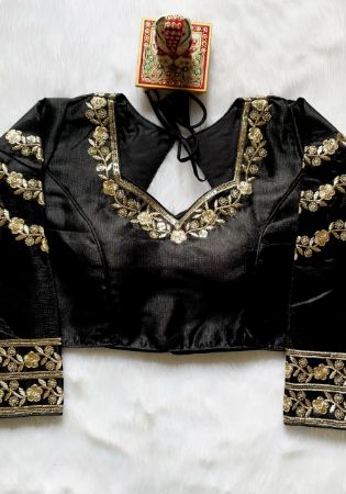 Picture of Pretty Silk Black Designer Blouse