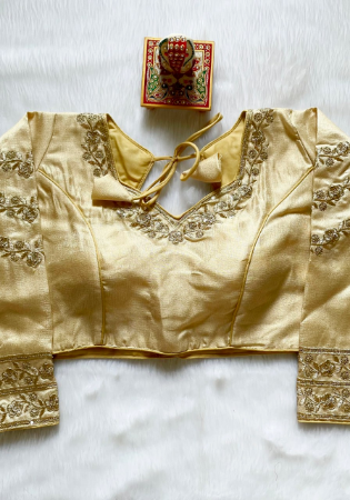 Picture of Statuesque Silk Tan Designer Blouse