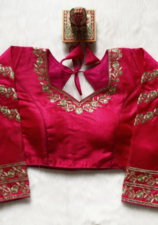 Picture of Enticing Silk Dark Red Designer Blouse