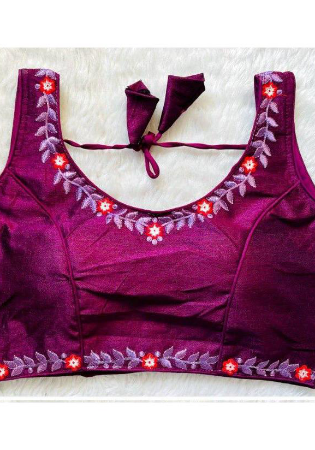 Picture of Stunning Silk Maroon Designer Blouse