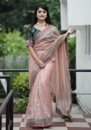 Picture of Well Formed Chiffon & Georgette Rosy Brown Saree