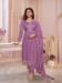 Picture of Georgette & Silk Plum Straight Cut Salwar Kameez