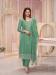 Picture of Georgette & Silk Medium Sea Green Straight Cut Salwar Kameez