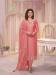 Picture of Georgette & Silk Light Salmon Straight Cut Salwar Kameez