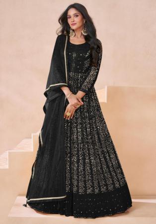 Picture of Fascinating Georgette Black Anarkali Salwar Kameez