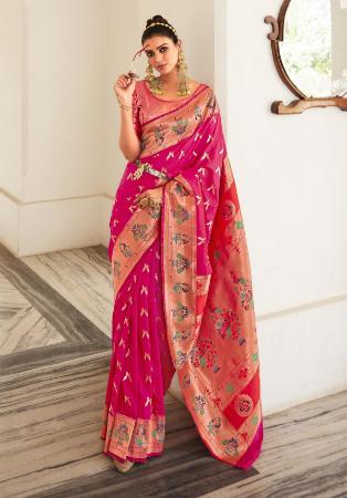 Picture of Graceful Silk Salmon Saree