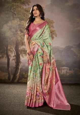 Picture of Nice Cotton & Silk Dark Khaki Saree