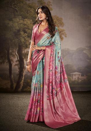 Picture of Admirable Cotton & Silk Dark Sea Green Saree