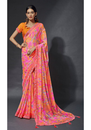 Picture of Grand Chiffon Pale Violet Red Saree