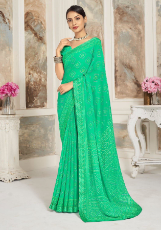 Picture of Fascinating Chiffon Medium Spring Green Saree