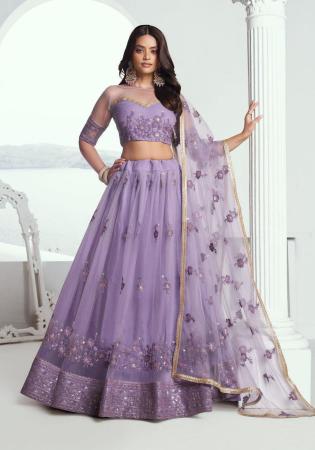 Picture of Marvelous Net Light Slate Grey Lehenga Choli