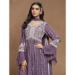 Picture of Georgette Medium Purple Straight Cut Salwar Kameez