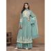 Picture of Georgette Cadet Blue Straight Cut Salwar Kameez