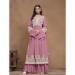 Picture of Georgette Pale Violet Red Straight Cut Salwar Kameez