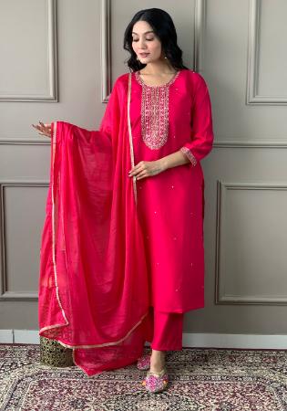 Picture of Pretty Silk Pink Readymade Salwar Kameez