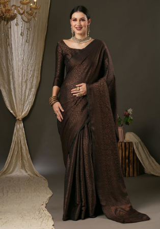 Picture of Radiant Georgette & Silk Black Saree