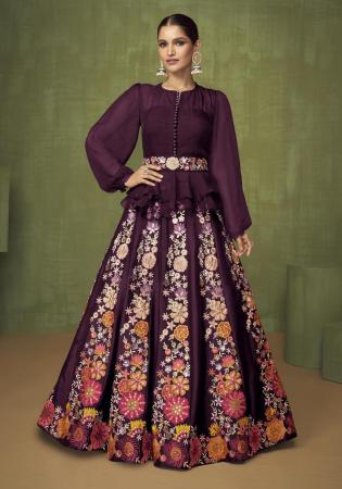 Picture of Stunning Georgette Saddle Brown Lehenga Choli