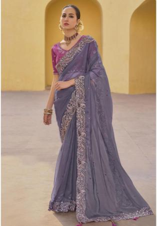 Picture of Alluring Silk & Organza Dim Gray Saree