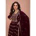 Picture of Graceful Silk Maroon Straight Cut Salwar Kameez