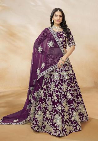 Picture of Beauteous Silk Purple Lehenga Choli