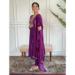 Picture of Rayon & Chiffon Purple Readymade Salwar Kameez