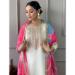 Picture of Rayon & Chiffon White Readymade Salwar Kameez