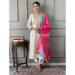 Picture of Rayon & Chiffon White Readymade Salwar Kameez