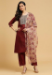 Picture of Lovely Cotton Maroon Readymade Salwar Kameez