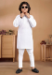 Picture of Well Formed Cotton White Kids Kurta Pyjama