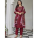 Picture of Enticing Cotton Maroon Readymade Salwar Kameez