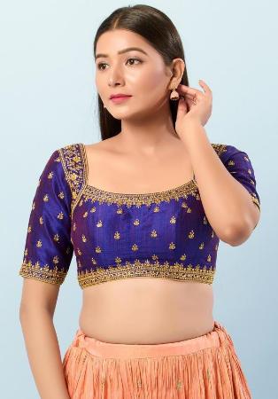 Picture of Statuesque Silk Purple Designer Blouse