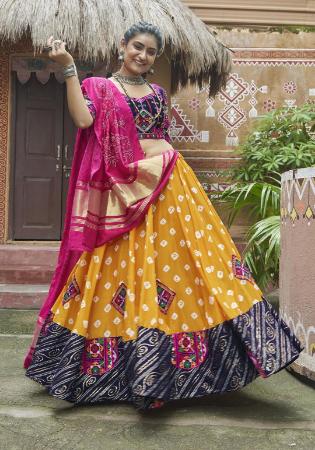 Picture of Magnificent Rayon Dark Golden Rod Lehenga Choli