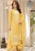 Picture of Organza Pale Golden Rod Straight Cut Salwar Kameez