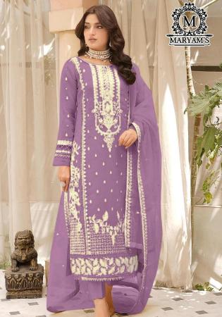 Picture of Organza Rosy Brown Straight Cut Salwar Kameez