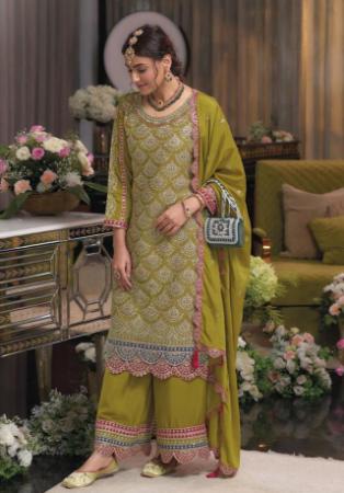 Picture of Radiant Chiffon Golden Rod Readymade Salwar Kameez