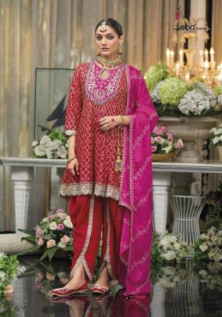 Picture of Alluring Chiffon Fire Brick Readymade Salwar Kameez