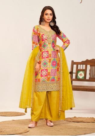 Picture of Resplendent Chiffon Orange Straight Cut Salwar Kameez