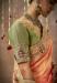 Picture of Well Formed Silk & Organza Dark Salmon Saree