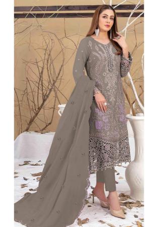 Picture of Georgette Burly Wood Straight Cut Salwar Kameez