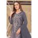 Picture of Georgette Slate Grey Straight Cut Salwar Kameez