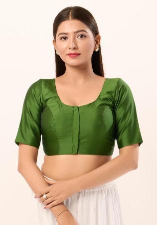 Picture of Wonderful Chiffon Dark Olive Green Designer Blouse