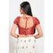 Picture of Magnificent Net Fire Brick Designer Blouse