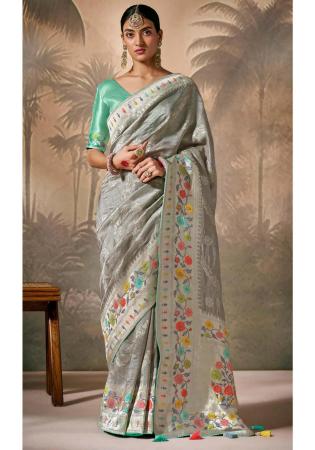 Picture of Graceful Silk Dark Grey Saree