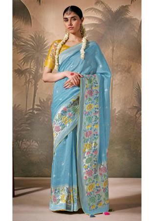 Picture of Grand Silk Cadet Blue Saree