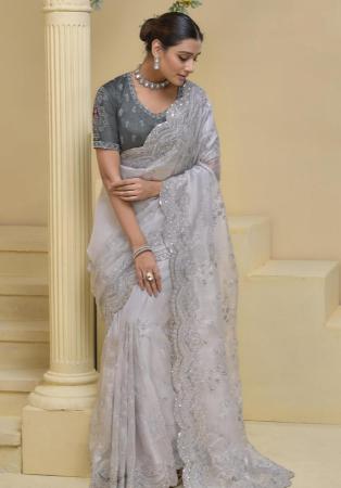 Picture of Sublime Chiffon Silver Saree