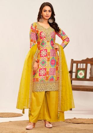 Picture of Gorgeous Chiffon Orange Readymade Salwar Kameez