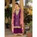 Picture of Excellent Chiffon Purple Straight Cut Salwar Kameez